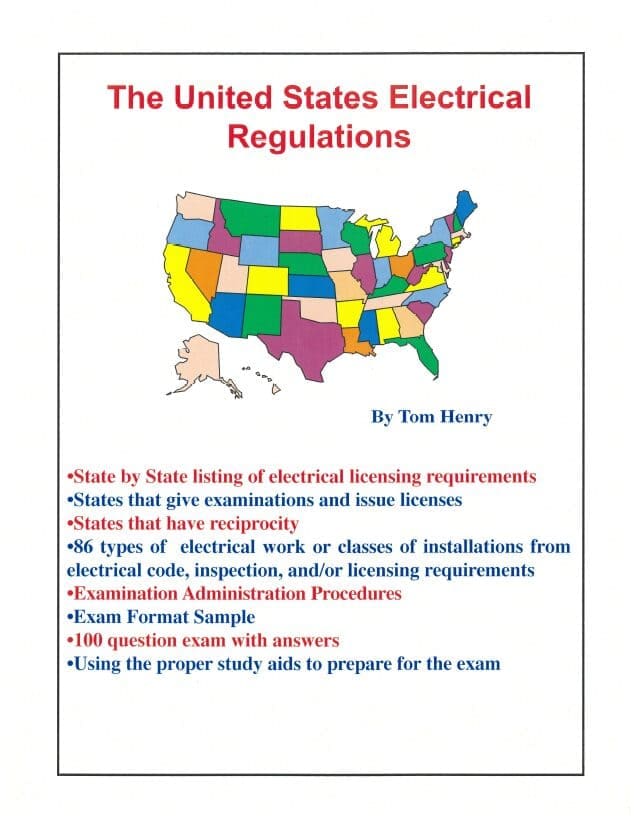 A book cover with the states and their electrical regulations.