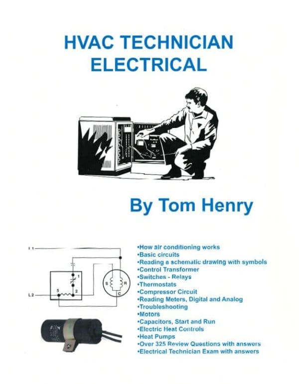 A book cover with an image of a man working on a heater.