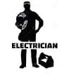 A black and white image of an electrician