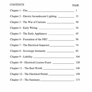 Table of contents with chapter titles.