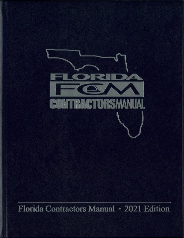 A black book cover with the words florida contractors manual