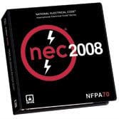 A black and red book cover with the words nec 2 0 0 8