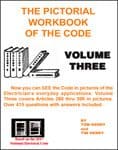 A book cover with the words workbook of the code volume three