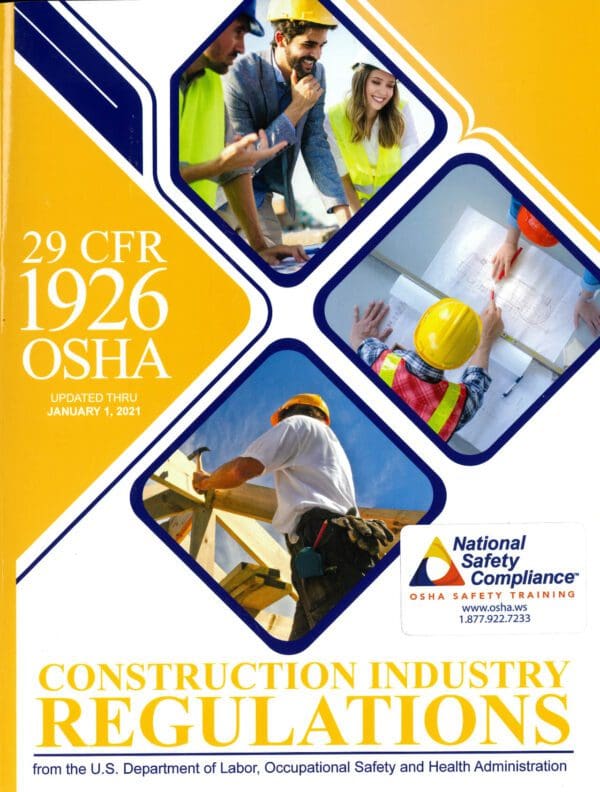 A construction industry safety brochure cover.